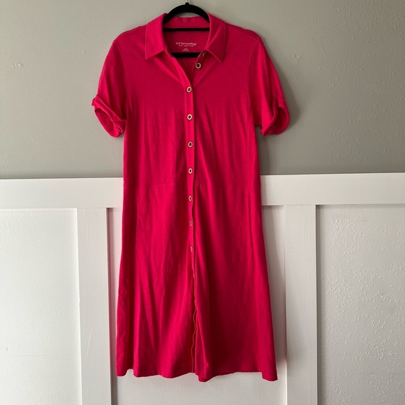 Soft Surroundings Filipa Shirtdress in Bright Rose - Picture 2 of 8